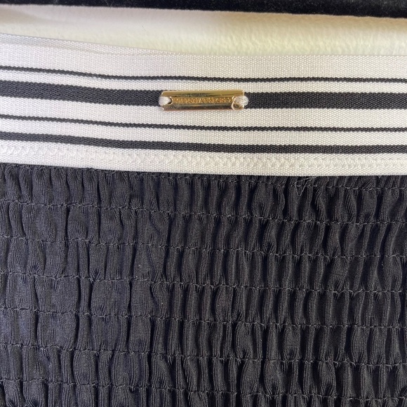 Victoria's Secret Bikini Bottoms Crinkle Crepe Black with White Black Strap XS - Picture 8 of 13